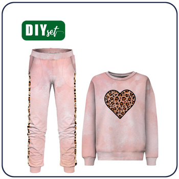 Children's tracksuit (MILAN) - HEART / SPOTTS - sewing set (98/104)