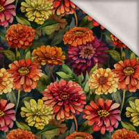 FLOWERS PAPAYA ORANGE WZ. 4 - brushed knitwear with elastane ITY