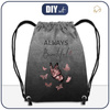 GYM BAG - ALWAYS BEAUTIFUL (GLITTER BUTTERFLIES) / ACID WASH GREY - small