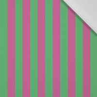PINK-GREEN STRIPES - tkanina bawełniana