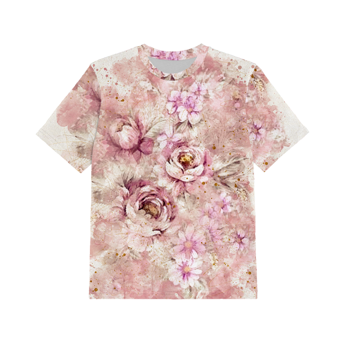 2-PACK - KINDER T-SHIRT - STOCKROSEN M. 2 / WATERCOLOR FLOWERS Ms. 6 - Nähset
