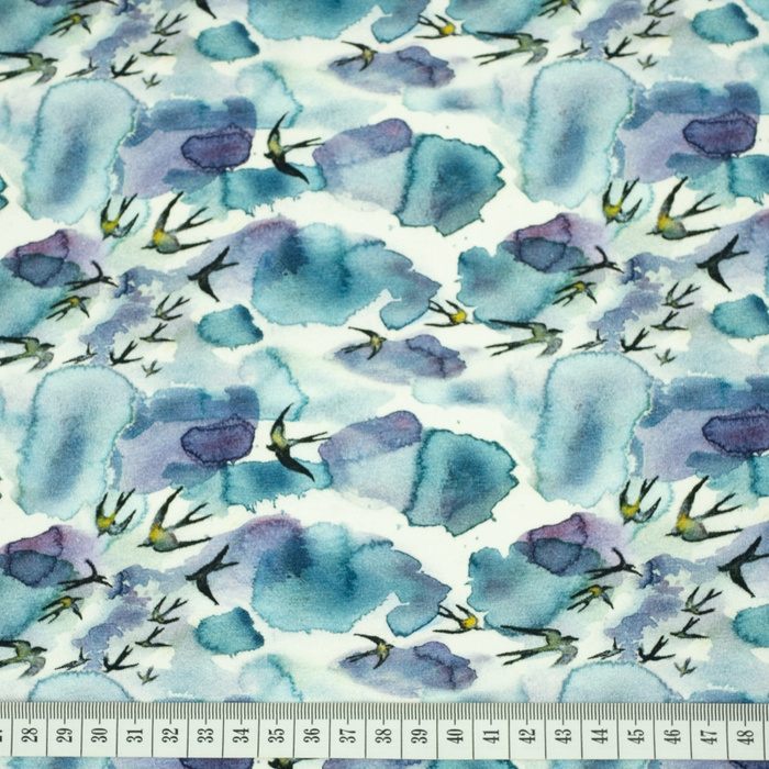 WATERCOLOR SWALLOWS - Viscose jersey WE210