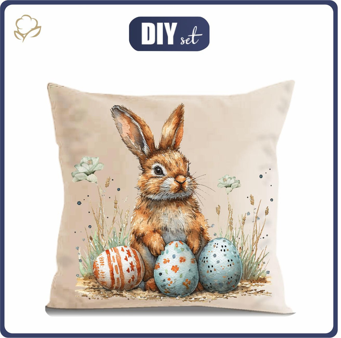 POLŠTÁŘ 45x45 - HAPPY EASTER wz.4 - Panama 220g - Sada šití