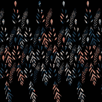 LEAVES PAT. 3 / BLACK - Thermo lycra