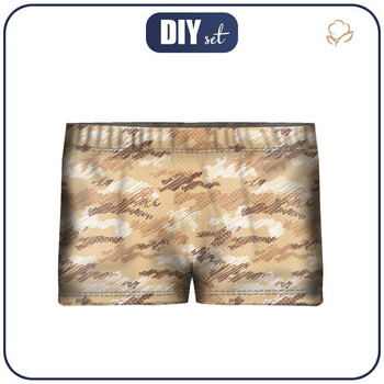 Jungen Badehose - CAMOUFLAGE - Kritzelei / senf - Nähset
