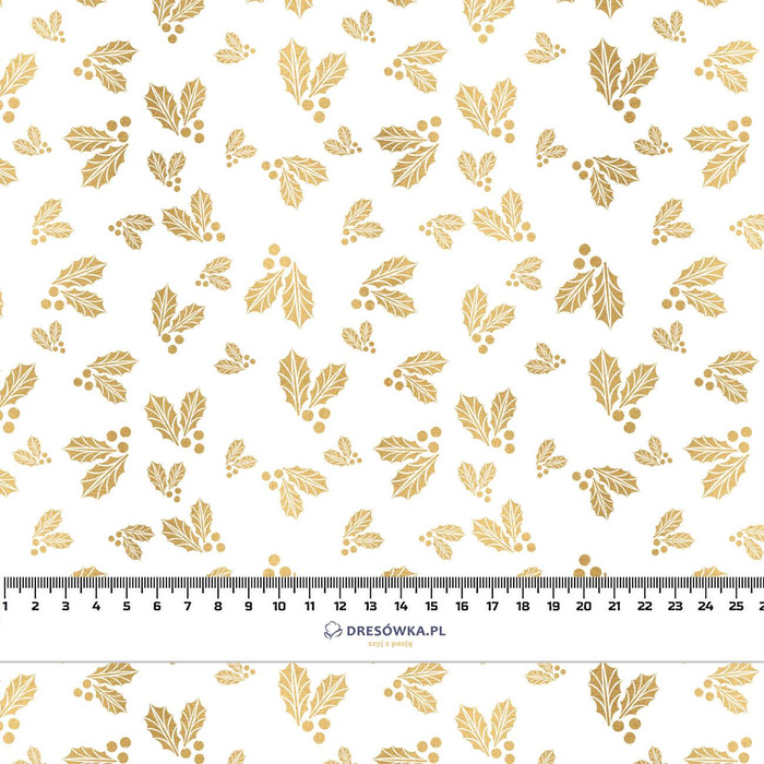 GOLDEN HOLLY (WHITE CHRISTMAS) - Linen 100%