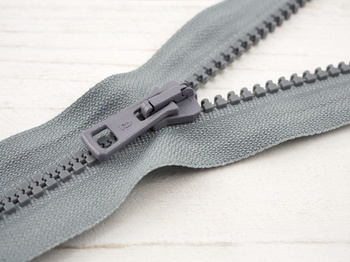 Plastic Zipper 5mm open-end 60cm - grey B-16