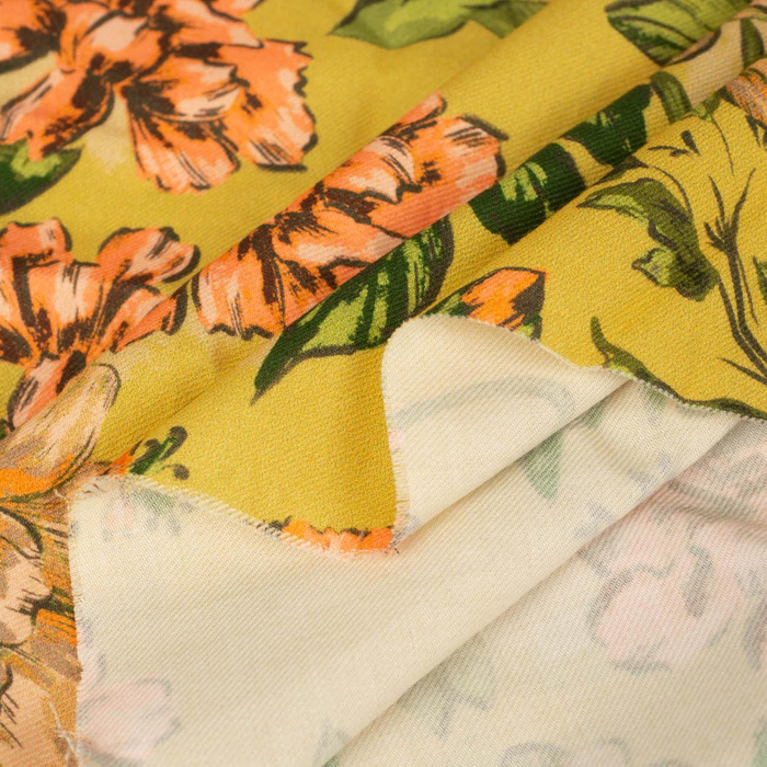 MALVES / yellow  - viscose woven fabric