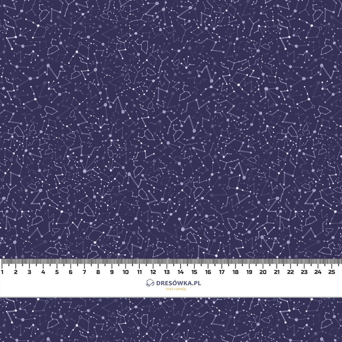 CONSTELLATION OF STARS ( GALAXY ) / dark blue - looped knit fabric with elastane