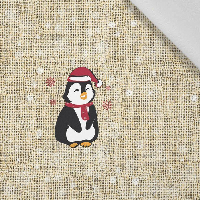 PINGUIN NIKOLAUS - Baumwoll Webware Panel / Größe nach Wahl