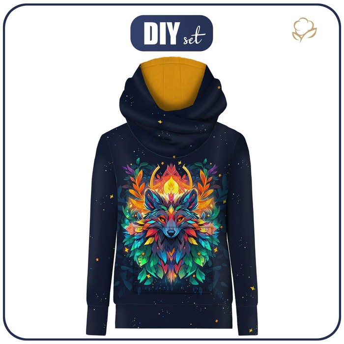 UNISEX HOODIE (HYDRA) -  Animals mandala wz.4 - sewing set (110/116)