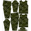 THERMO MEN'S SET (STEVE) - CAMOUFLAGE / STRIPES - sewing set M