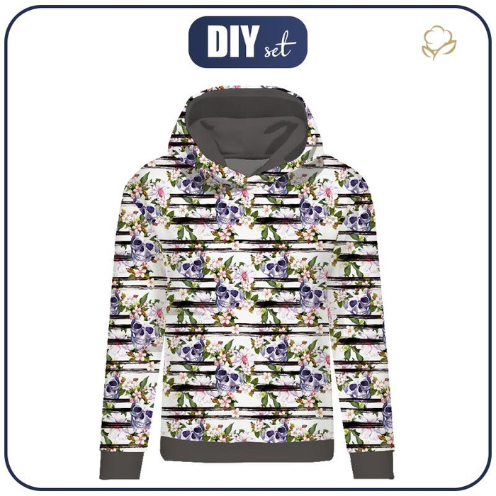 BLUZA DAMSKA (POLA) CLASSIC Z KAPTUREM - CZACHY NA PASACH -  dzianina pętelkowa - M