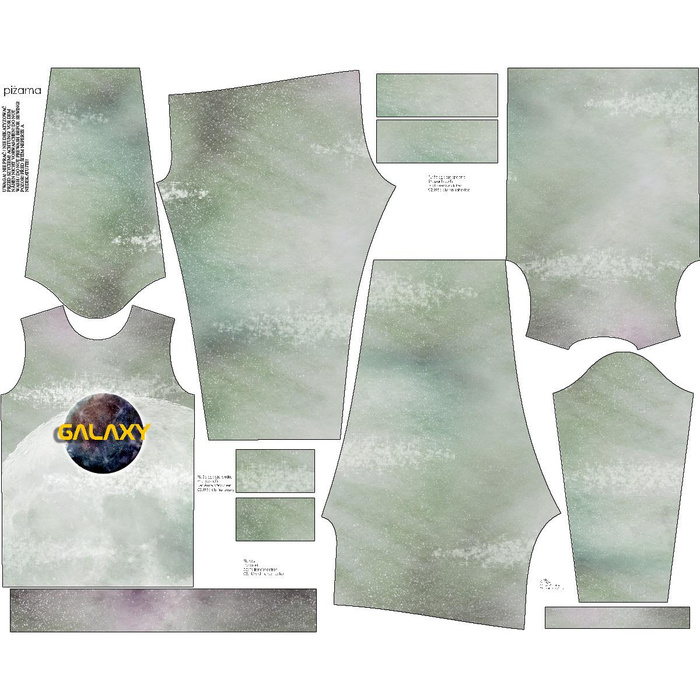 DĚTSKÉ PYŽAMO "MIKI" - MĚSÍC (GALAXY) - Sada šití