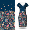 Blumen ms. 2 / marineblau - Kleid-Panel krepp