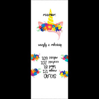 Wszywka dziewczęca "JEDNOROŻEC / wianek" PL - Komplet 9 szt / Rozmiar do wyboru