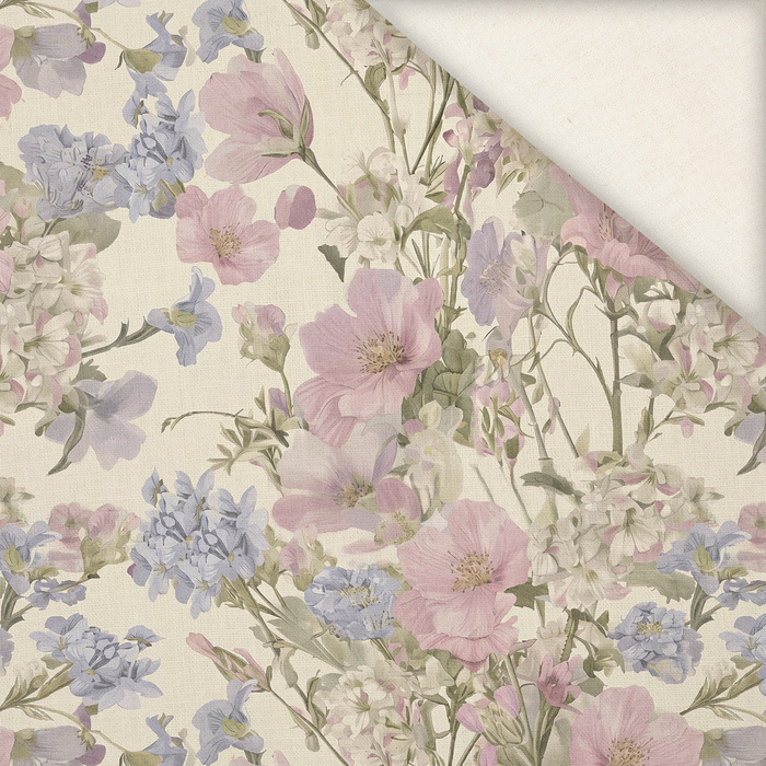 PASTEL FLOWERS WZ. 23 - Slub Weave