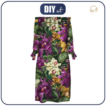 KLEID "CARMEN" - EXOTIC ORCHIDS PAT. 7 - Krepp XXL