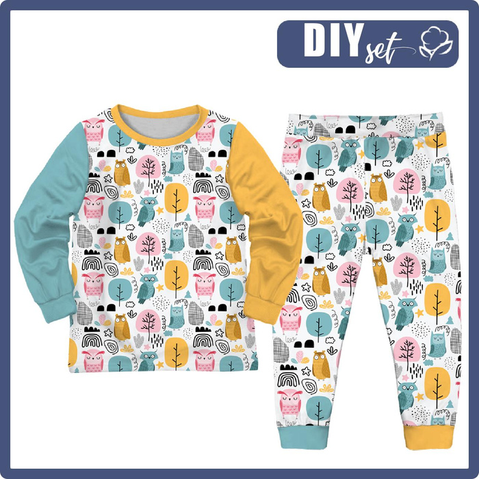 CHILDREN'S PAJAMAS " MIKI" - PAINTED OWLS - sewing set (110/116)