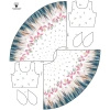 DRESS "ISABELLE" - FLOWERS (pattern no. 4) / white - sewing set S