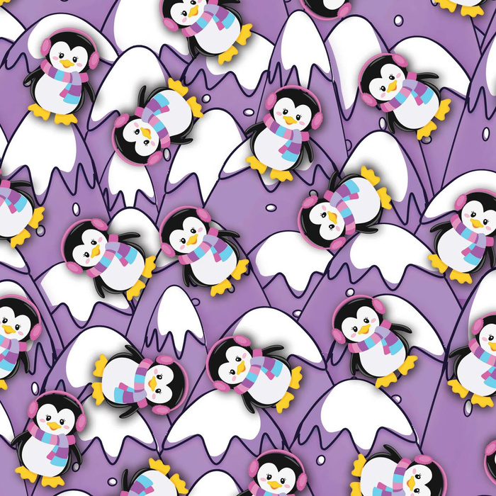 PINGUINE AUF DEN GIPFELN (PINGUINE) - Baumwoll Webware