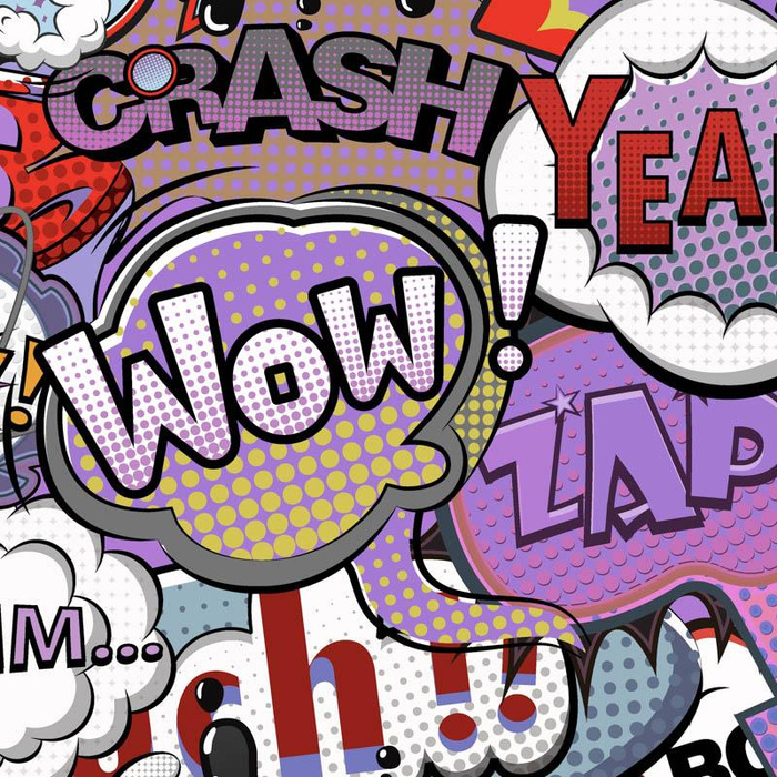 COMICS (violet - rot) - Wasserabweisende Webware