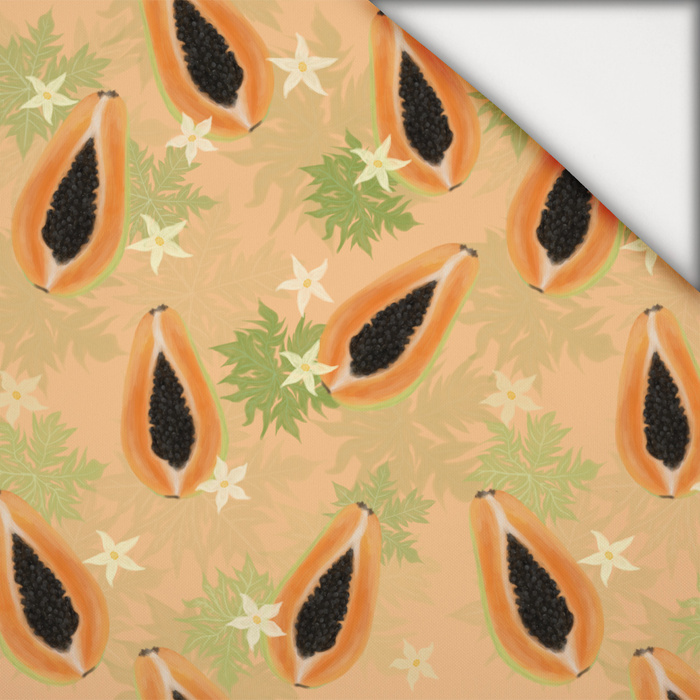 PAPAYA ORANGE - lehký, česaný úplet