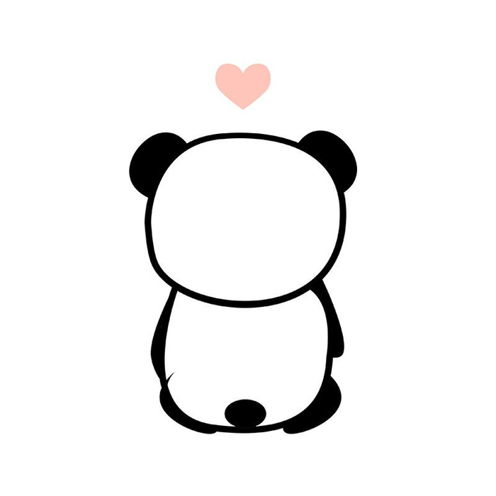 PANDA / BLASS ROSA Größe "S" 30x45 cm -  weiß (Hinterseite) - Baumwoll Webware Panel