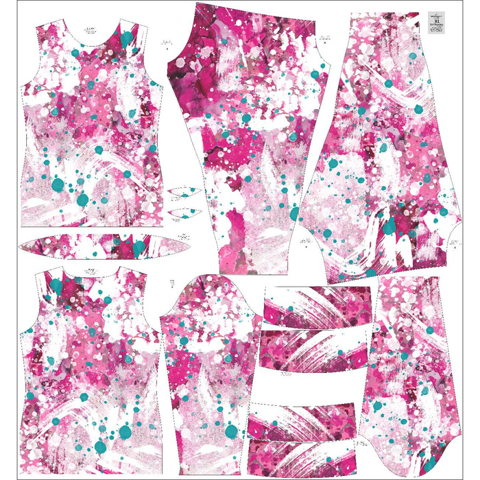 THERMO DAMEN SET (JANE) - PINK SPLATTER - Nähset XS