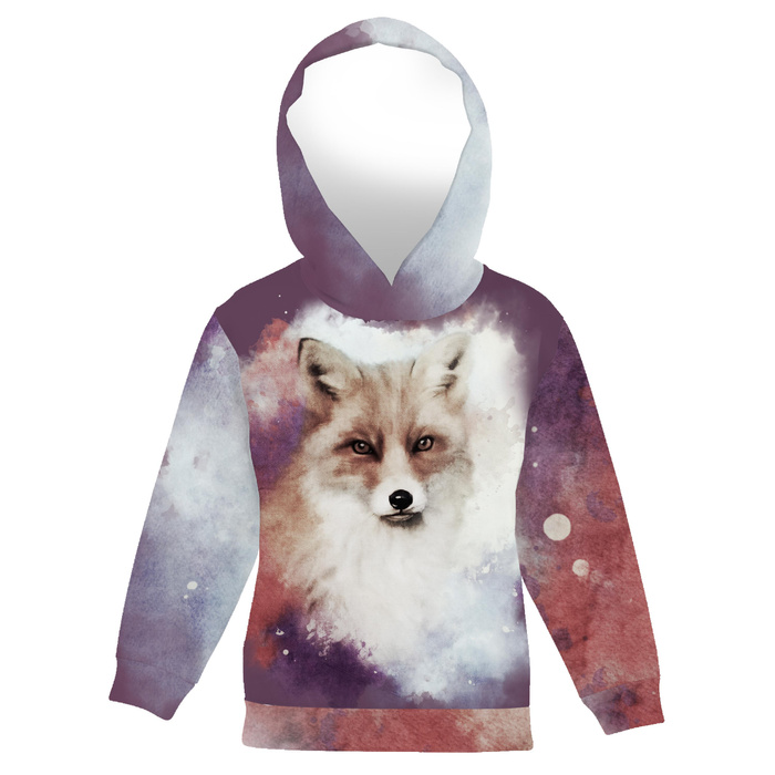 DĚTSKÁ MIKINA S KAPUCÍ  (ALEX) - LIŠKA / sépie - teplákovina 110