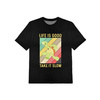 CHILDREN'S SPORTS T-SHIRT - LIFE IS GOOD / black (128/134)