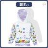 KID'S HOODIE (ALEX) - COLORFUL TRANSPORT - looped knit fabric (86/92)