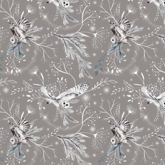 WINTER OWLS / grey (WINTER IN PARK) - softshell