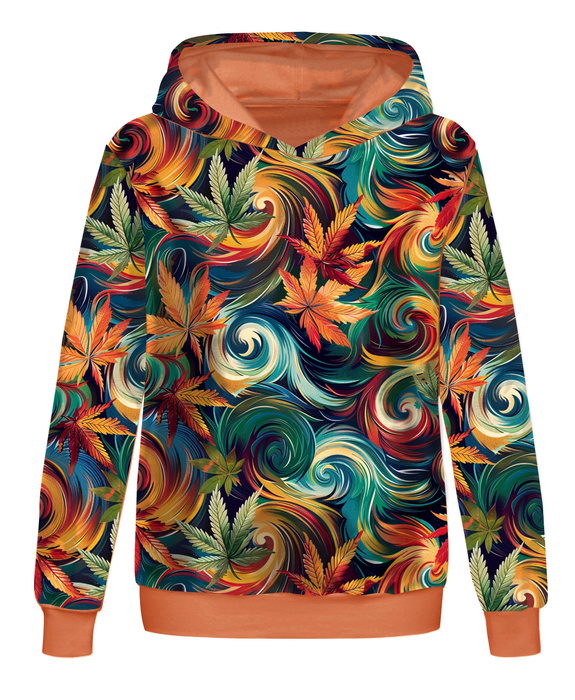 CLASSIC DAMEN HOODIE "POLA" (XXL) - Hemp leaves WZ. 1 - Nähset