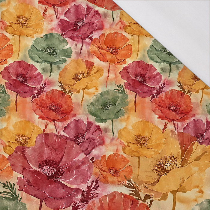 FLOWERS PAPAYA ORANGE WZ. 2 - Single Jersey