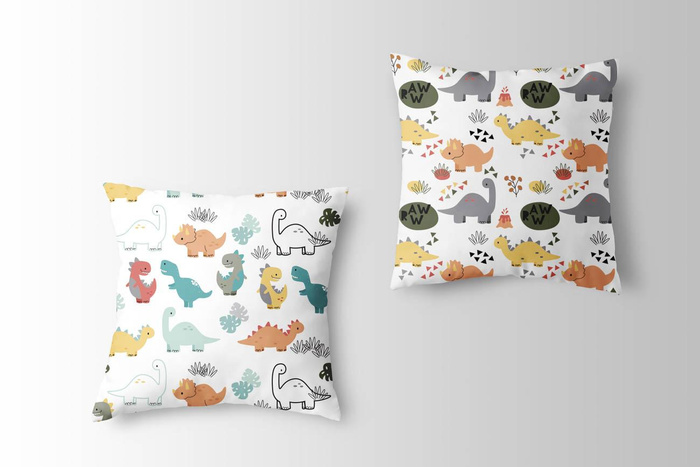 COLORFUL DINOSAURS pat. 2 - quick-drying woven fabric