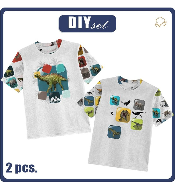 2-PACK - T-SHIRT DZIECIĘCY - DINO wz. 1 - ZESTAW DO USZYCIA (152/158)