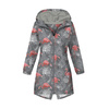WOMEN'S PARKA (ANNA) - FLAMINGOS AND ROSES / grey - softshell XXL