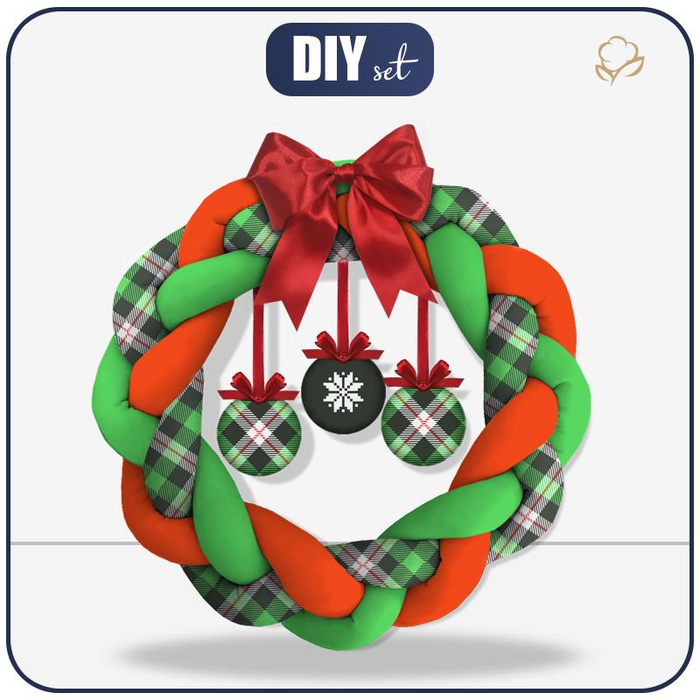 CHRISTMAS WREATH - ALPINE FLOWER WHITE / black - sewing set