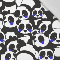 PANDAS / classic blue - Baumwoll Webware