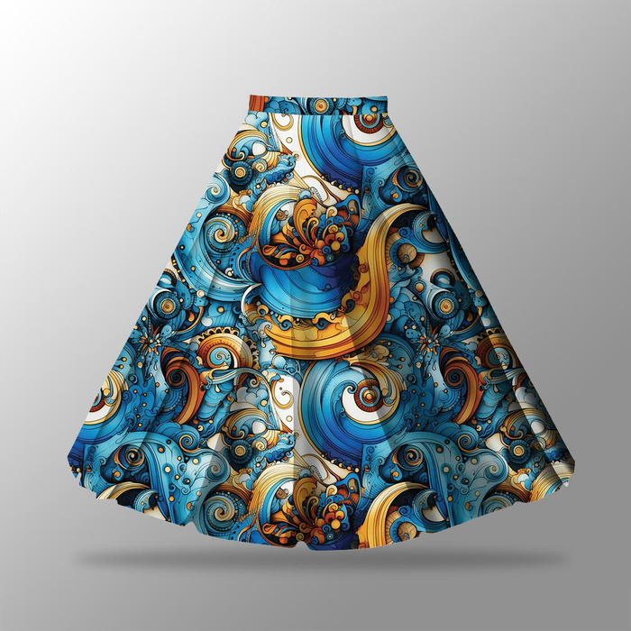 Skirt panel "MAXI" - crepe/ Abstraction wz.16