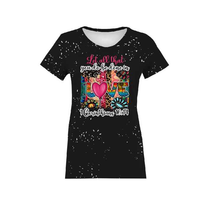 DAMEN T-SHIRT - FARBEN LOVE / schwarz - Nähset M