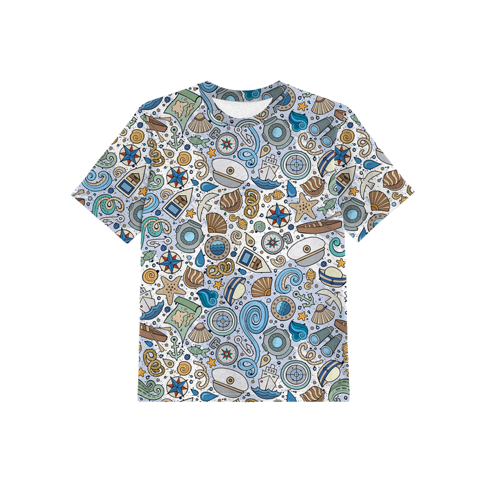 2-PACK - KID’S T-SHIRT - IN THE SEA - sewing set (128/134)