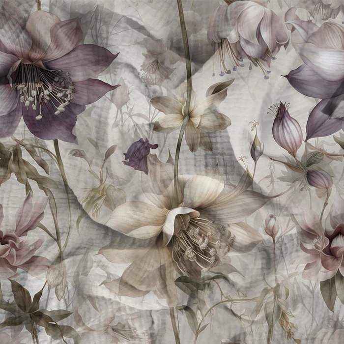 PASTEL FLOWERS WZ.2 - Muślin bawełniany