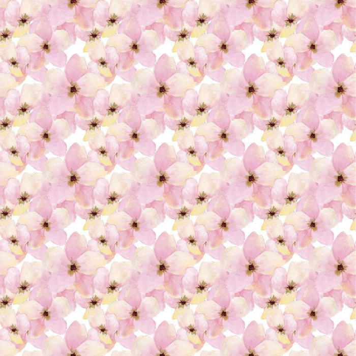 PINK FLOWERS (IN THE MEADOW) - Cotton muslin