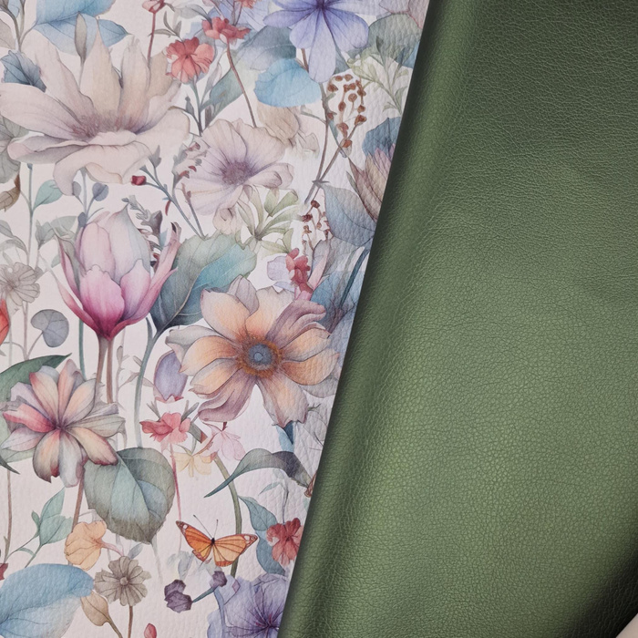 METALIC OLIVE - metalic leatherette