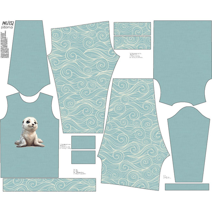 CHILDREN'S PAJAMAS " MIKI" - SWEET SEAL - sewing set (110/116)