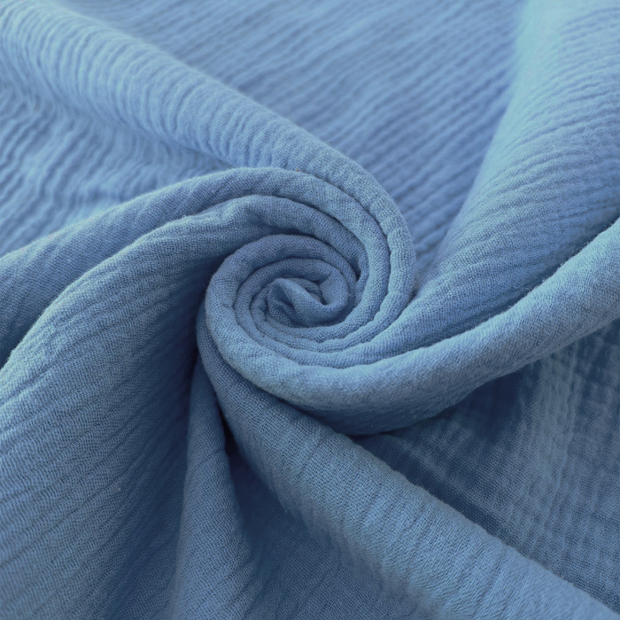 Baumwoll Musselin Double Gauze - PUDERBLAU