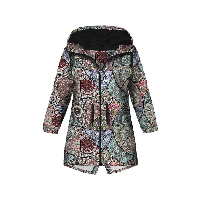 KIDS PARKA (ARIEL) - STAINED GLASS / aqua - softshell (134/140)