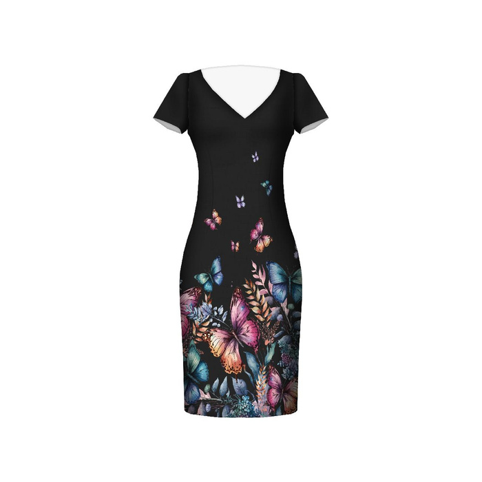 BEAUTIFUL BUTTERFLY WZ. 4 - panel pro šaty krep
